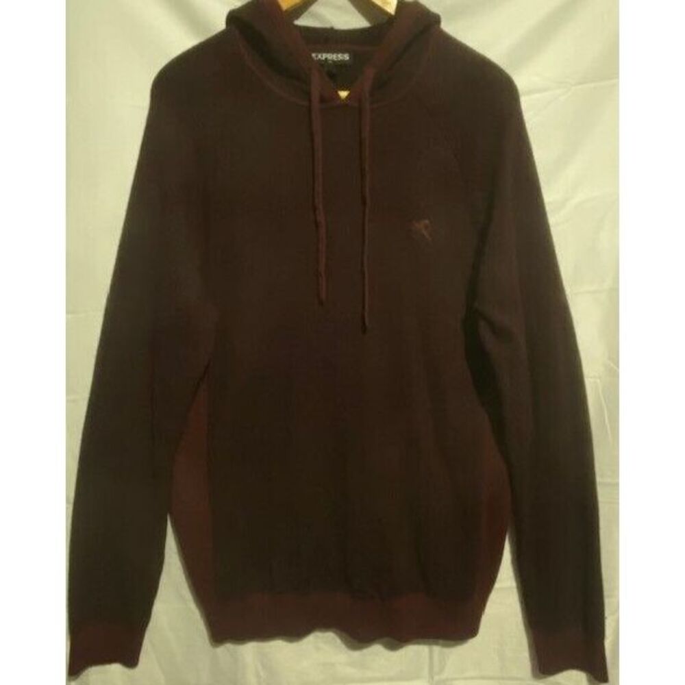 Express‎ Lightweight Burgundy/MAROON Red Hoodie Sweatshirt Sz: L